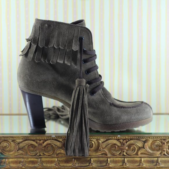 Ron White Suede Ankle Boots. 'Everyday Heels' - Picture 8 of 16